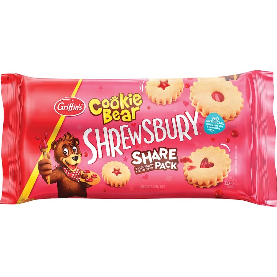 Griffin's Cookie Bear Biscuits Shrewsbry Jam Filled